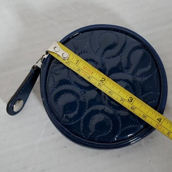 Coach Navy Leather Pouch Coin Wallet Change Purse Accessory Case BAG WOMEN'S - Picture 4 of 16